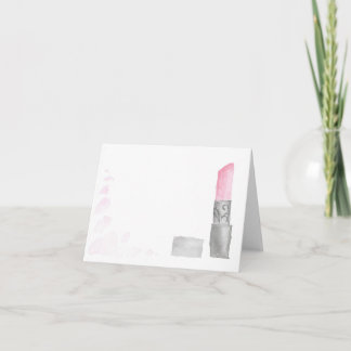 Blank Watercolor Lipstick Note Card