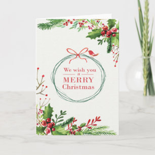 Blank 'We Wish You a Merry Christmas Card' Holiday Card