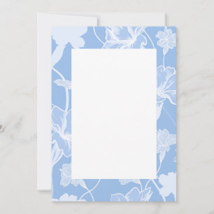 Blank Wedding Invitation - blue porcelain bold