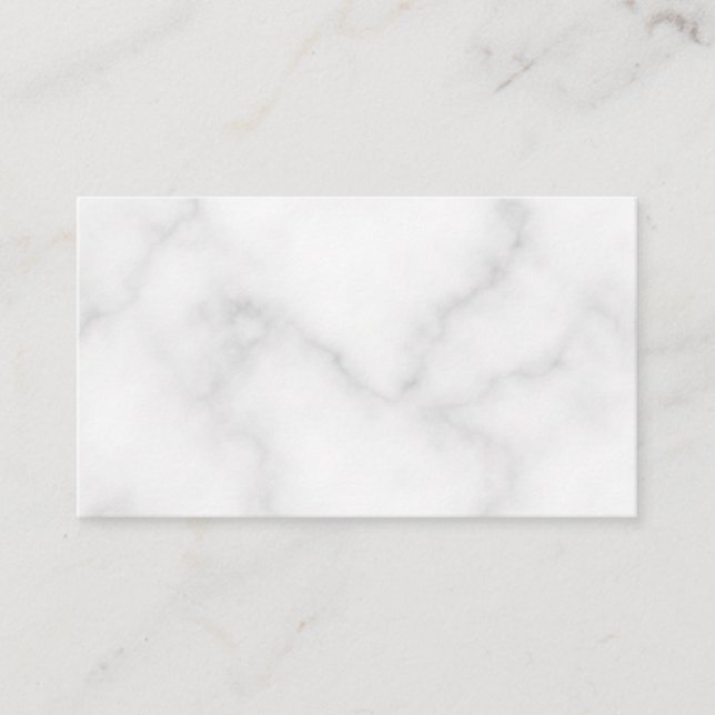 Blank White Marble Wedding Place Card (Front)