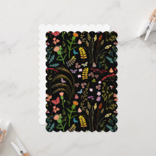 Blank wild floral invitation template