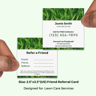 Blank, Writable Version, Editable Lawn Care  Referral Card