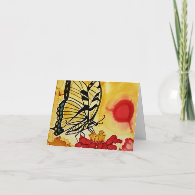 Blank yellow butterfly greeting card (Front)