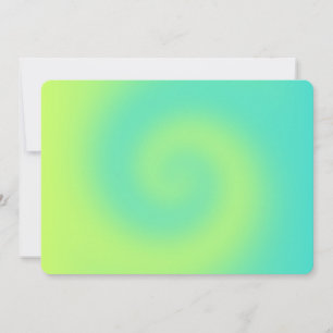 Blank Yellow Turquoise Ombre Twirl Invitation