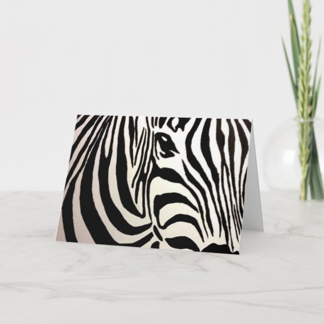 Blank Zebra Greeting Card (Front)