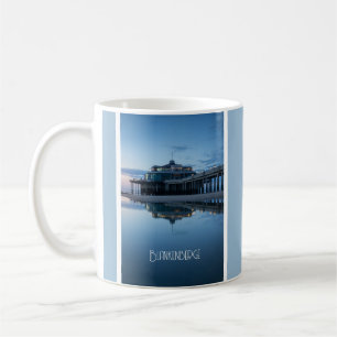 Blankenberge Pier Reflections at Blue Hour Coffee Mug
