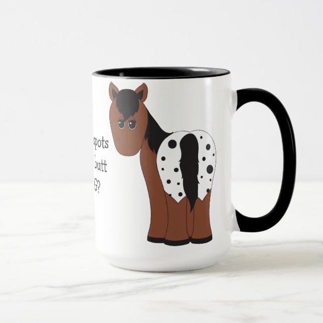 Blanket and Leopard Big Butt Appaloosa Horse Mug (Right)