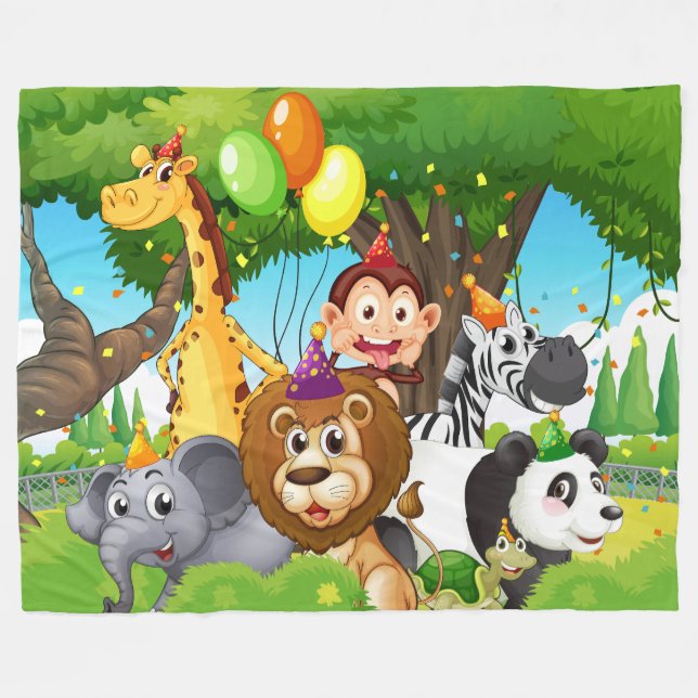 Blanket - Animals - Cartoon (Front (Horizontal))