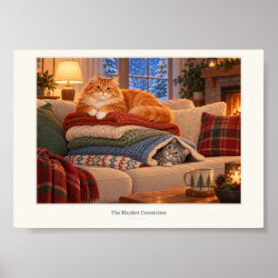 Blanket Committee Cosy Cats Art Poster