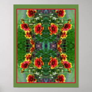 Blanket Flower Daisies Watercolor Abstract Poster