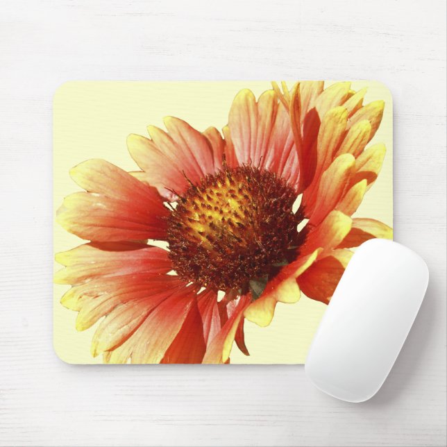 Blanket Flower Gaillardia Close-Up Photograph Mouse Mat (With Mouse)