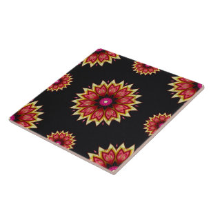 Blanket Flowers on Black Tile