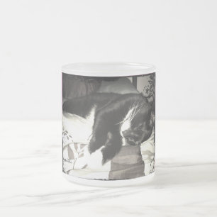 Blanket For Lucy Vintage Frosted Glass Coffee Mug