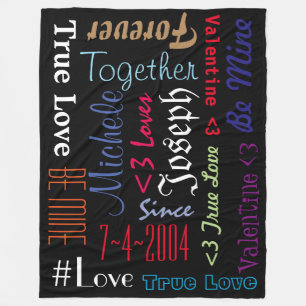 Blanket Forever Love Valentine Be Mine Personalise