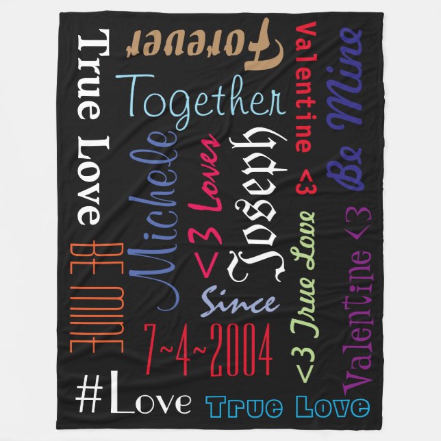 Blanket Forever Love Valentine Be Mine Personalise (Front)