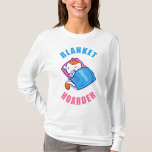 Blanket Hoarder – Women & Girls Funny Cat Pajama T-Shirt