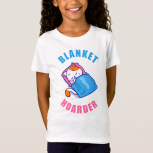 Blanket Hoarder – Women & Girls Funny Cat Pajama T-Shirt