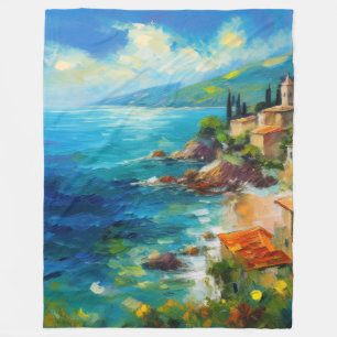 Blanket Mediterranean Beach Coastal Italy Art 