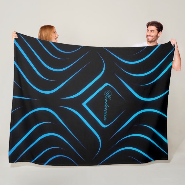 Blanket- neon blue fleece blanket (In Situ)