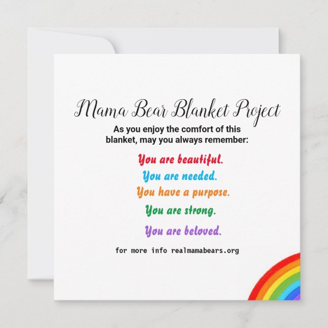 Blanket Project Card (Front)