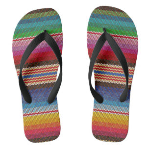 Blanket Stripes Ethnic Mexican Fabric Pattern Flip Flops