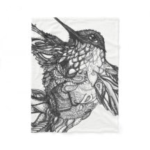Blanket Zen Tangle Black and White Michele Zurine