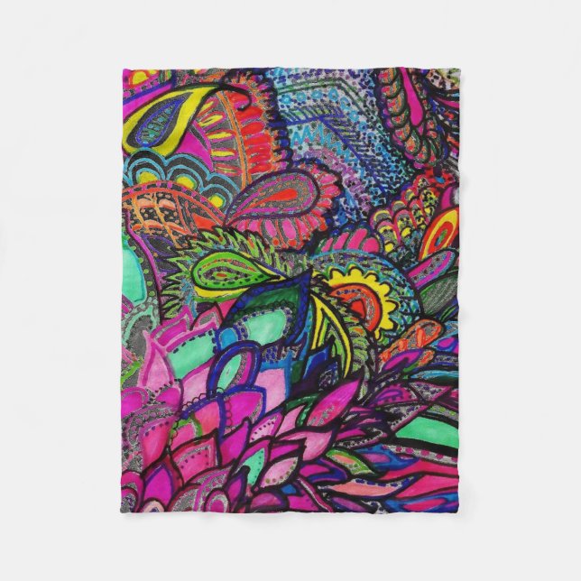 Blanket Zen Tangle Close-up Art Michele Zurine (Front)