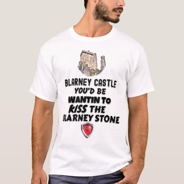 Blarney Castle Kissing The Blarney Stone T-Shirt (Front)