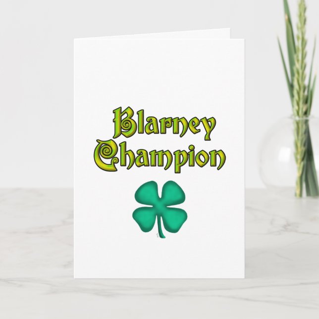 Blarney Champion white greeting card (Front)