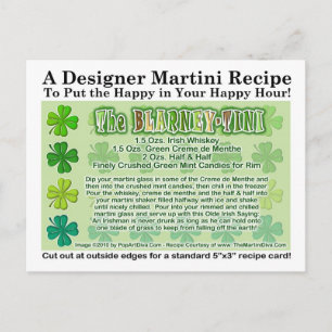 Blarney-Tini St. Patrick's Day Martini Recipe Card
