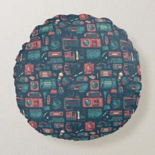 Blast From the Past: 80's Tech Round Cushion