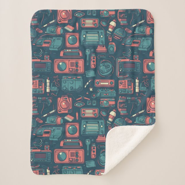 Blast From the Past: 80's Tech Sherpa Blanket (Front)