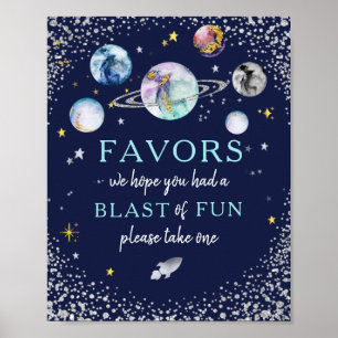 Blast Of Fun Space Galaxy Favours Birthday Poster
