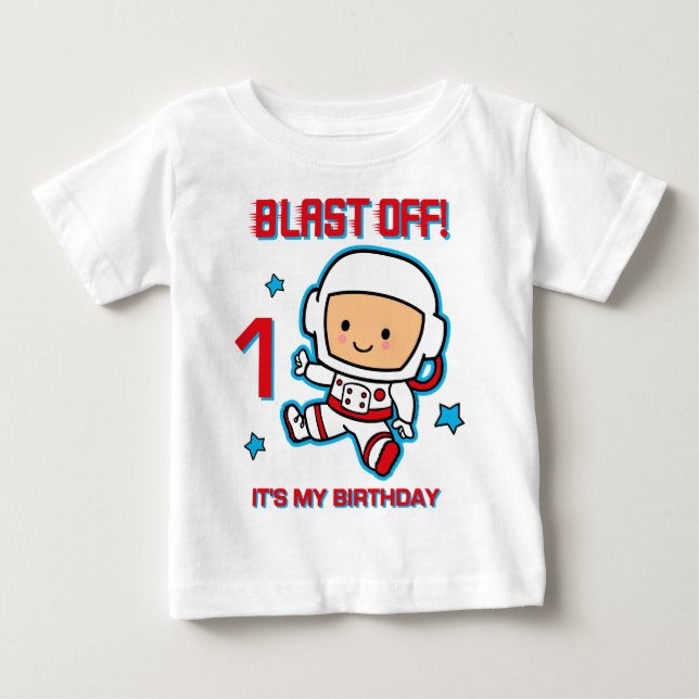 Blast Off 1st Birthday Infant Long Sleeve T-Shirt (Front)