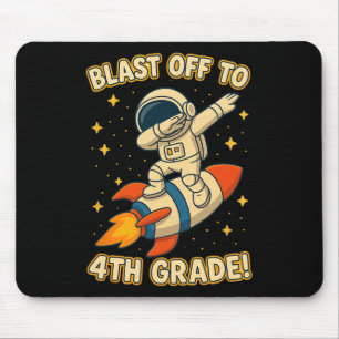 Blast Off 4th Grade Rocket Dab Space Cool School V Mouse Mat