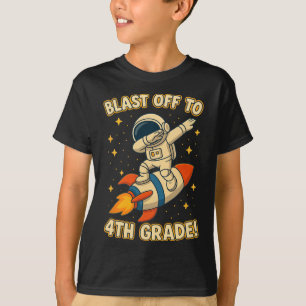 Blast Off 4th Grade Rocket Dab Space Cool School V T-Shirt