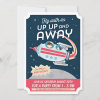 Blast Off Birthday Invite