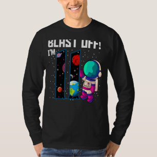 Blast Off I'm 11 Birthday Astronaut 11th Space Par T-Shirt