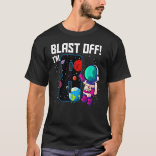 Blast Off I'm 8 Birthday Astronaut 8th Space Party T-Shirt