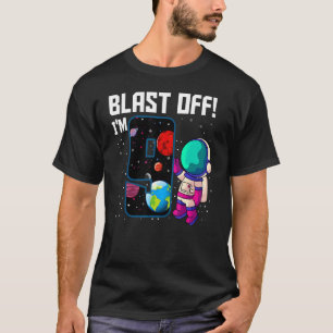 Blast Off I'm 9 Birthday Astronaut 9th Space Party T-Shirt