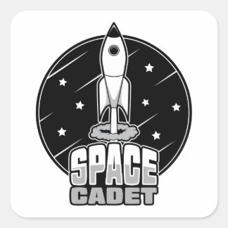 Blast off in style with our Retro Rocket Square Sticker