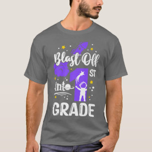 Blast Off Into 1st Grade Boys Outer Space Back To  T-Shirt