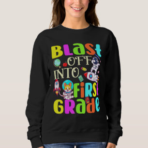 Blast Off Into 1st Grade First Day Of School Corgi Sweatshirt