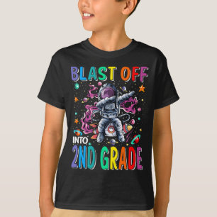 Blast Off Into 2nd Grade Rocket Back To School VER T-Shirt