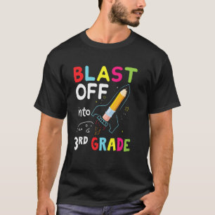 Blast Off Into 3rd Grade First Day Of School Kids T-Shirt