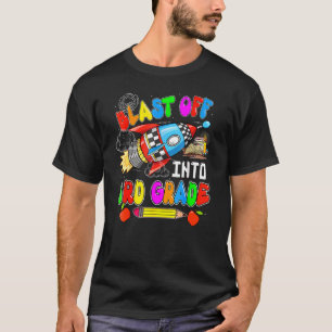 Blast Off Into 3rd Grade Rocket Back To School T-Shirt