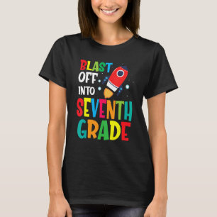 Blast Off Into 7th Grade First Day Of School Kids T-Shirt