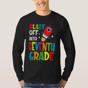 Blast Off Into 7th Grade First Day Of School Kids T-Shirt