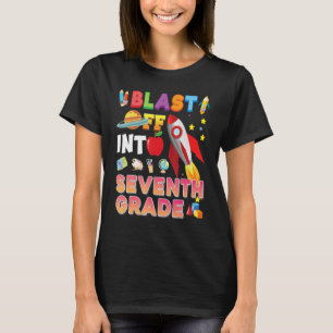 Blast Off Into 7th Grade Rocket Back To School Kid T-Shirt
