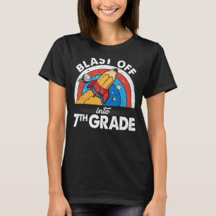 Blast Off Into 7th Grade Rocket Pencil First Day O T-Shirt